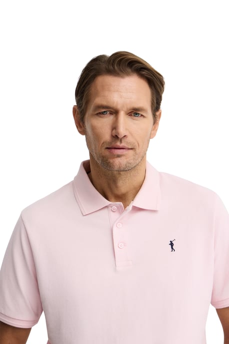 Kurzärmliges Poloshirt rosa mit gesticktem Rigby Go Logo - Image 4