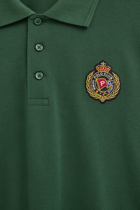 Poloshirt flaschengrün im Regular Fit mit maritimem Polo Club Patch - Image 3