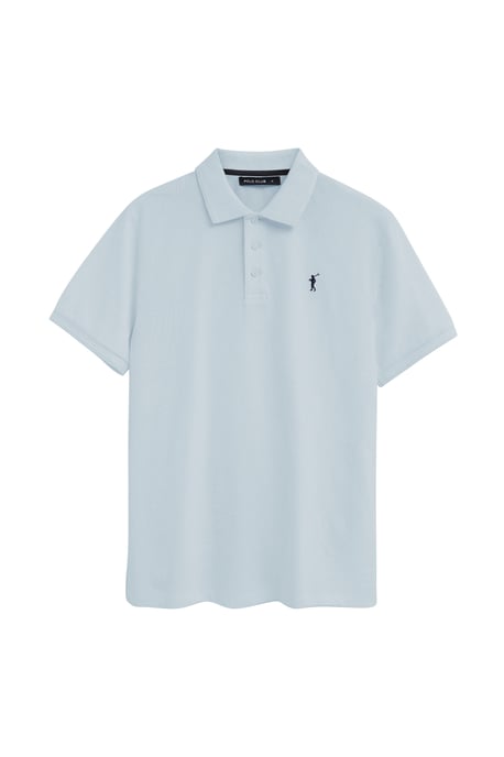 Kurzärmliges Poloshirt hellblau mit gesticktem Rigby Go Logo - Image 1