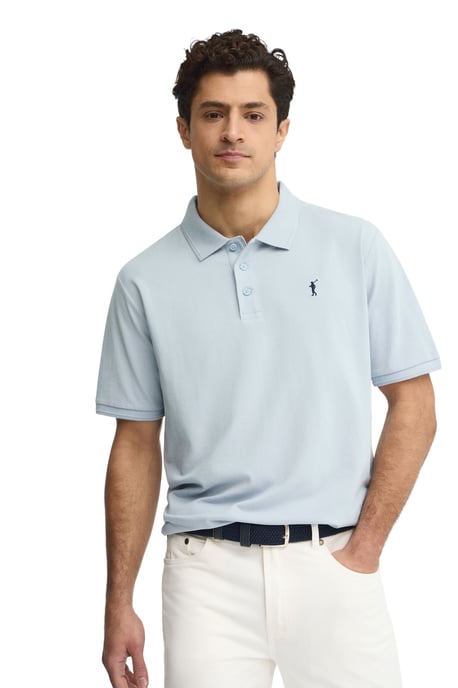 Kurzärmliges Poloshirt hellblau mit gesticktem Rigby Go Logo - Image 2