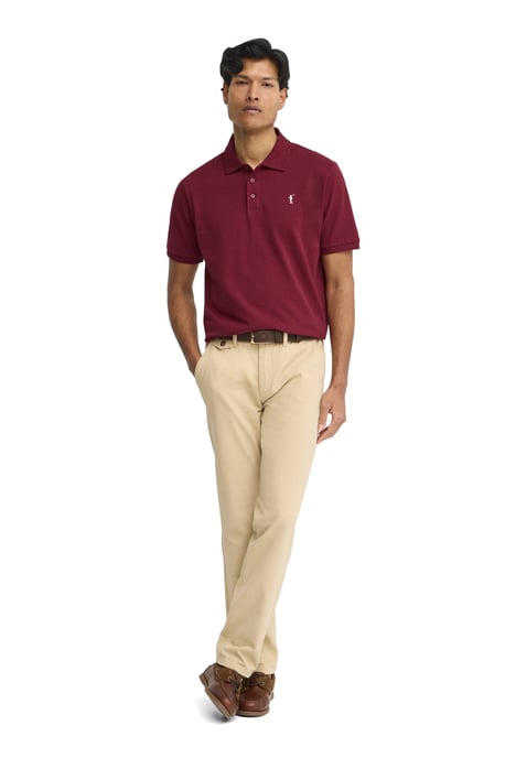Kurzärmliges Poloshirt granatrot mit gesticktem Rigby Go Logo - Image 3