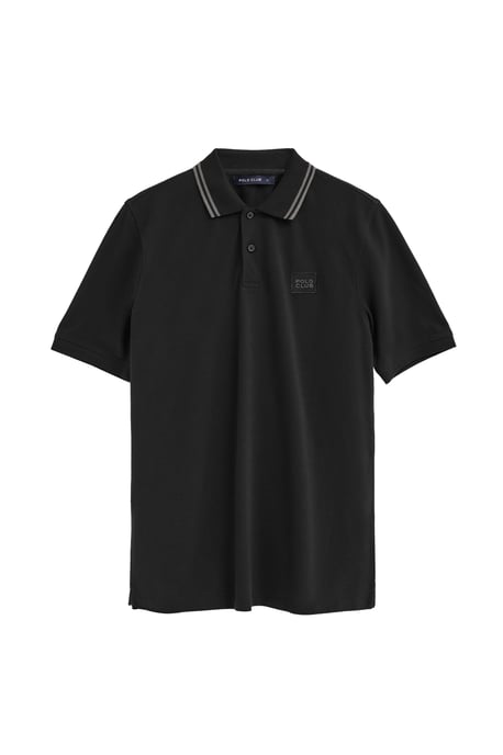 Kurzärmliges Poloshirt schwarz mit Polo Club Patch - Image 1