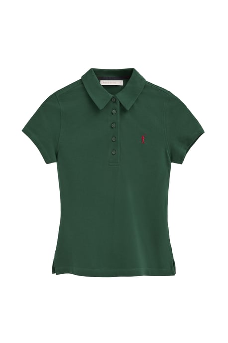 Kurzärmliges Poloshirt flaschengrün mit Rigby Go Stickerei im Slim Fit - Image 1