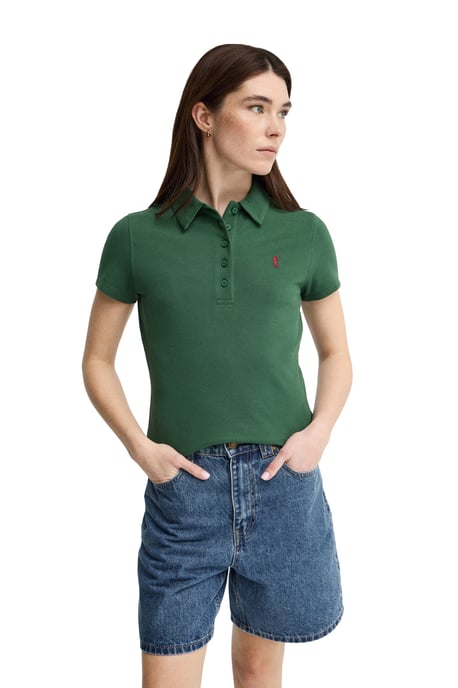 Kurzärmliges Poloshirt flaschengrün mit Rigby Go Stickerei im Slim Fit - Image 2