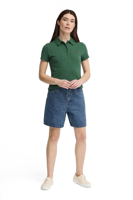 Kurzärmliges Poloshirt flaschengrün mit Rigby Go Stickerei im Slim Fit - Image 3