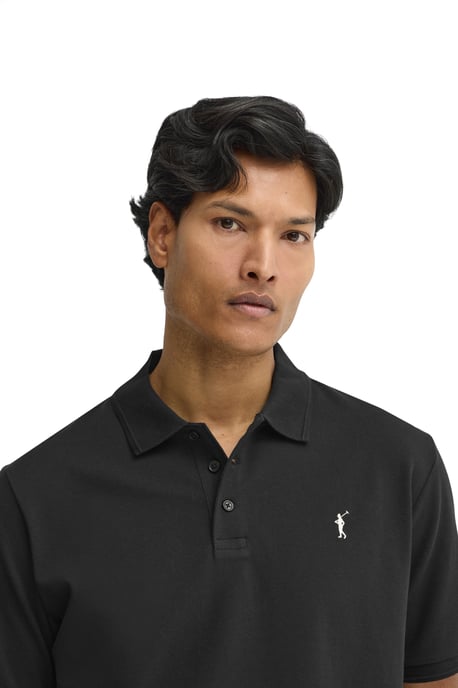 Kurzärmliges Poloshirt schwarz mit gesticktem Rigby Go Logo - Image 4