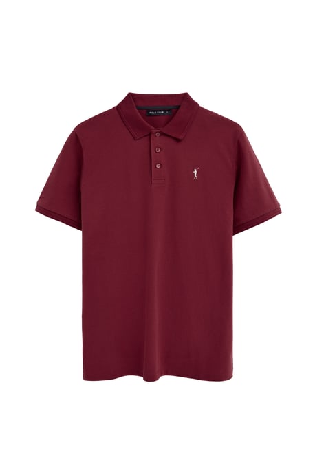 Dreierpack Herren-Poloshirts denimblau, flaschengrün und granatrot mit kurzen Ärmeln und gesticktem Rigby Go Logo - Image 3