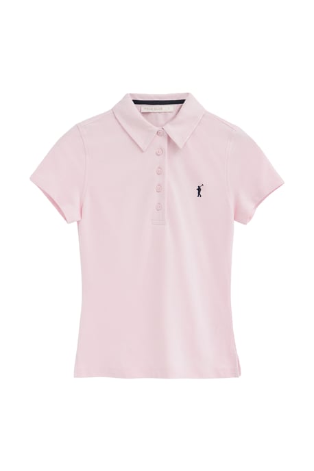 Kurzärmliges Poloshirt rosa mit Rigby Go Stickerei im Slim Fit - Image 1
