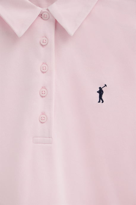Kurzärmliges Poloshirt rosa mit Rigby Go Stickerei im Slim Fit - Image 3