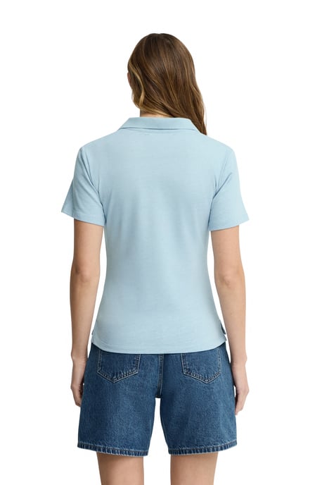 Cotolino-Poloshirt hellblau mit knopflosem Kragen und Rigby Go Stickerei - Image 4