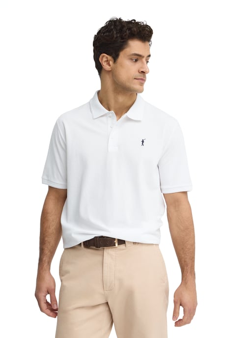 Kurzärmliges Poloshirt weiß mit gesticktem Rigby Go Logo - Image 2