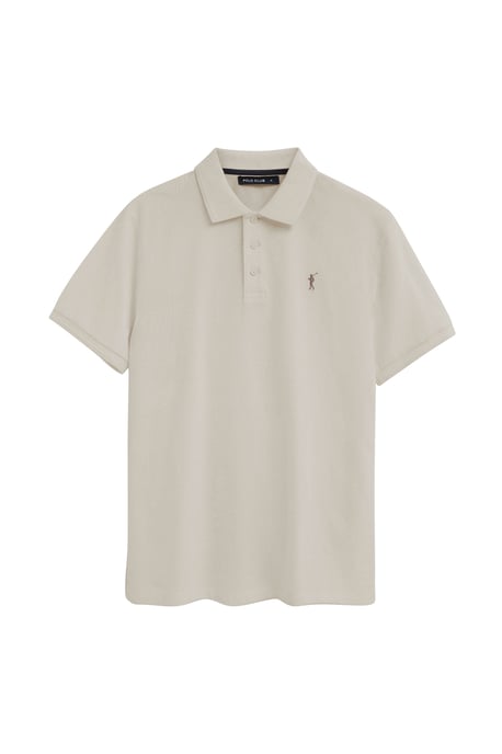Kurzärmliges Poloshirt beige mit gesticktem Rigby Go Logo - Image 1