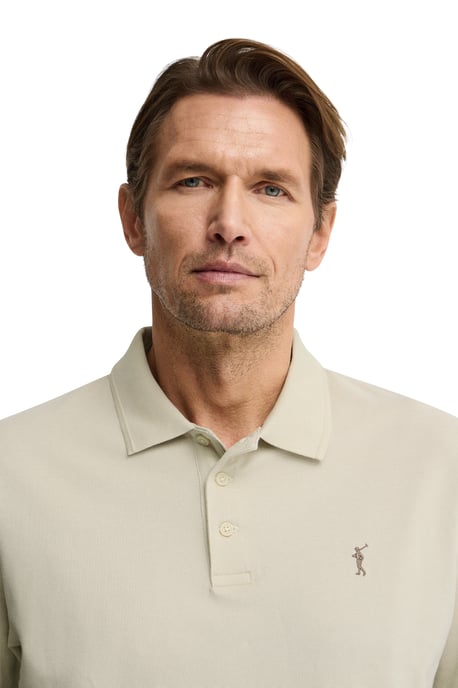 Kurzärmliges Poloshirt beige mit gesticktem Rigby Go Logo - Image 3