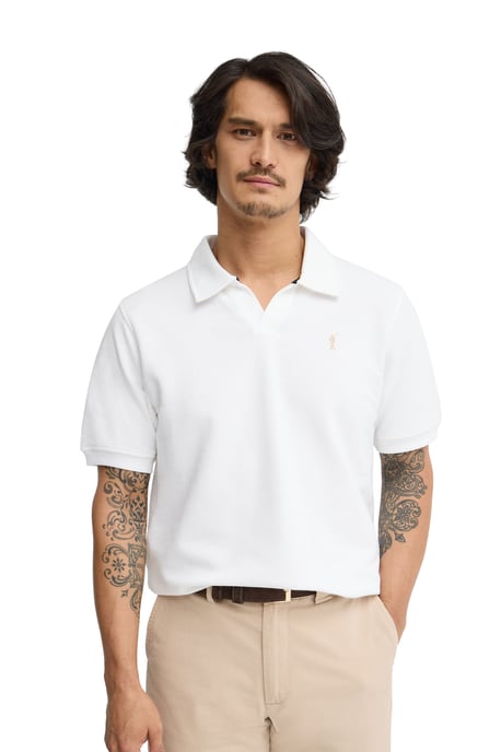 Poloshirt weiß aus mikrostrukturierter Baumwolle mit Rigby Go Stickerei - Image 2
