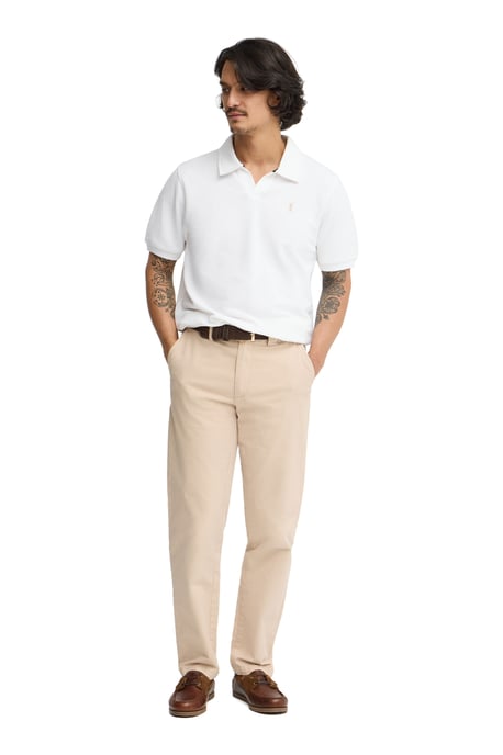 Poloshirt weiß aus mikrostrukturierter Baumwolle mit Rigby Go Stickerei - Image 3