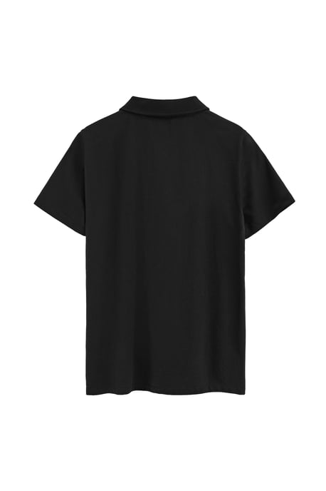 Poloshirt schwarz aus T-Shirt-Stoff mit Rigby Go Stickerei - Image 2