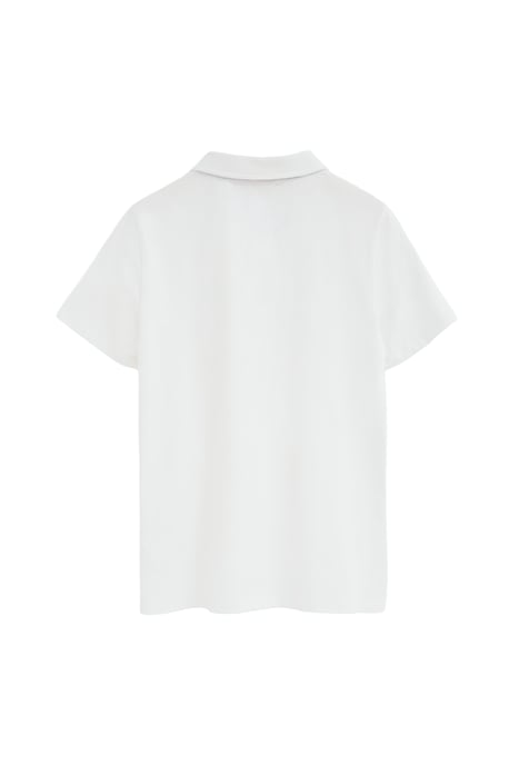 Poloshirt weiß aus T-Shirt-Stoff mit Rigby Go Stickerei - Image 2