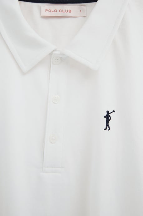 Poloshirt weiß aus T-Shirt-Stoff mit Rigby Go Stickerei - Image 3