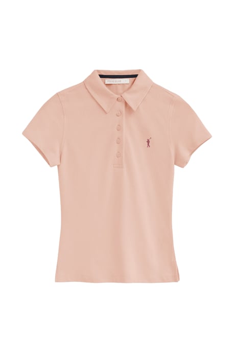 Kurzärmliges Poloshirt make-up-rosa mit Rigby Go Stickerei im Slim Fit - Image 1