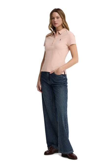 Kurzärmliges Poloshirt make-up-rosa mit Rigby Go Stickerei im Slim Fit - Image 3