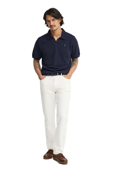 Poloshirt marineblau aus mikrostrukturierter Baumwolle mit Rigby Go Stickerei - Image 3