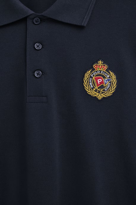 Poloshirt marineblau im Regular Fit mit maritimem Polo Club Patch - Image 3