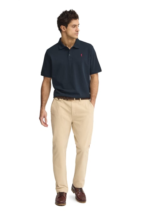Kurzärmliges Poloshirt marineblau mit gesticktem Rigby Go Logo - Image 3