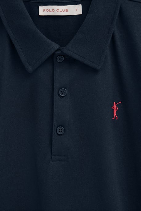 Poloshirt marineblau aus T-Shirt-Stoff mit Rigby Go Stickerei - Image 3