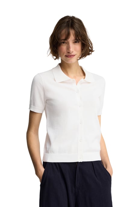 Kurzärmliger Cardigan weiß mit Polo Club Logo - Image 2