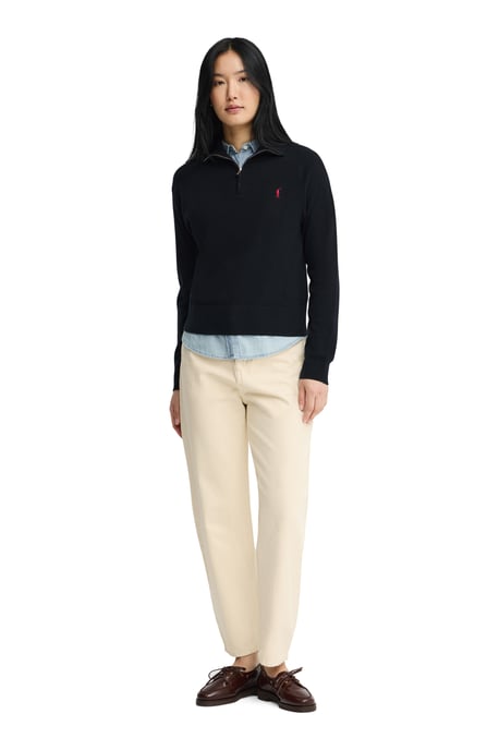 Pullover marineblau mit Zip-Kragen und Rigby Go Stickerei - Image 3