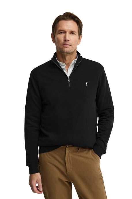 Pullover schwarz mit Zip-Kragen und Rigby Go Logo - Image 2