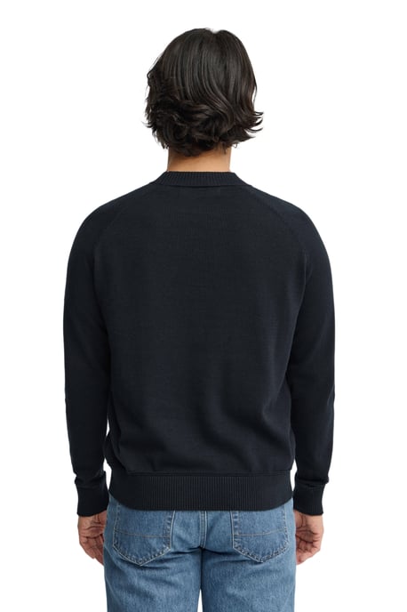 Cotolino-Pullover marineblau mit Raglanärmeln und Polo Club Logo - Image 4