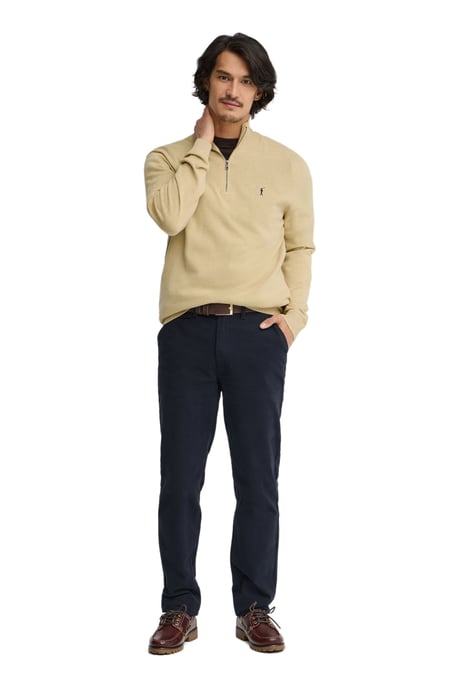 Pullover beige mit Zip-Kragen und Rigby Go Logo - Image 3