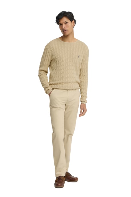 Strickpullover beige mit Zopfmuster und Rigby Go Logo - Image 3