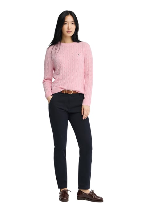 Strickpullover rosa mit Zopfmuster und Rigby Go Stickerei - Image 3