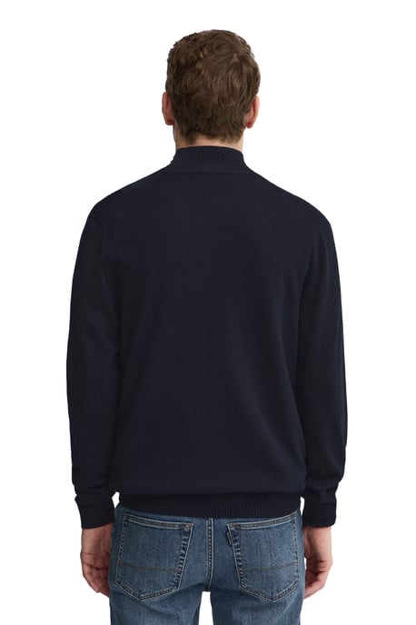 Pullover marineblau mit Zip-Kragen und Rigby Go Logo - Image 4