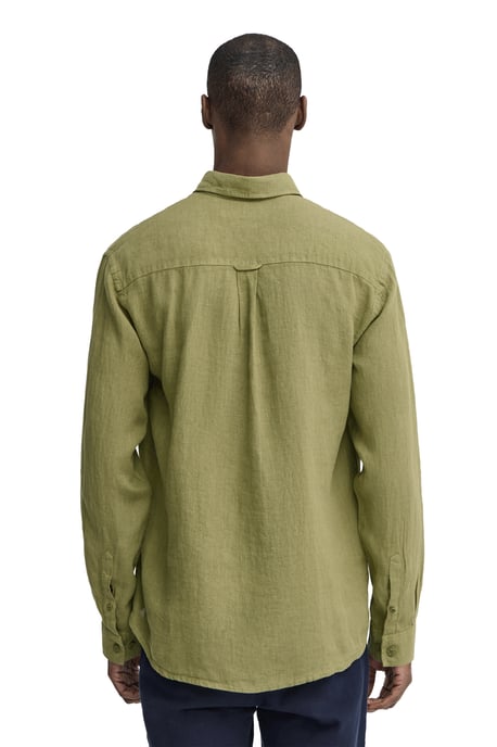 Hemd grün aus Leinen im Regular Fit mit Polo Club Patch - Image 4