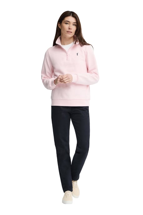 Sweatshirt rosa mit Zip-Kragen und Rigby Go Logo - Image 3