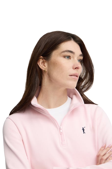 Sweatshirt rosa mit Zip-Kragen und Rigby Go Logo - Image 4