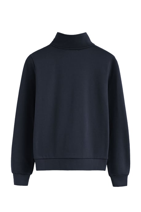 Sweatshirt marineblau mit Zip-Kragen und Rigby Go Logo - Image 2