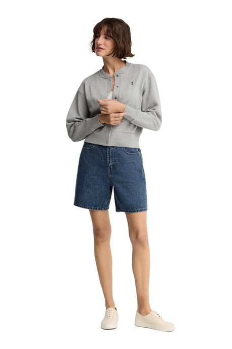 Cardigan aus Sweatshirtstoff grau meliert mit Rigby Go Stickerei - Image 3