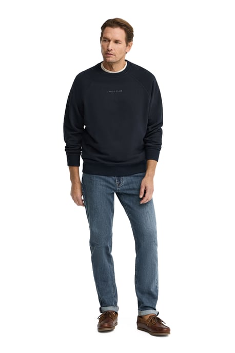 Sweatshirt marineblau im Relaxed Fit mit gummiertem Polo Club Logo - Image 2