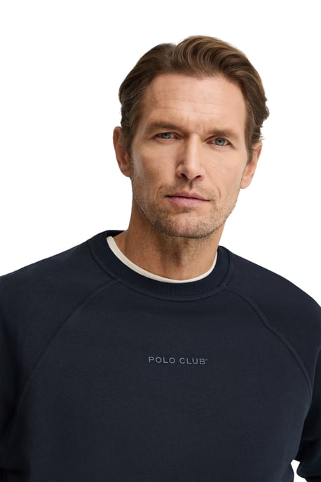 Sweatshirt marineblau im Relaxed Fit mit gummiertem Polo Club Logo - Image 3