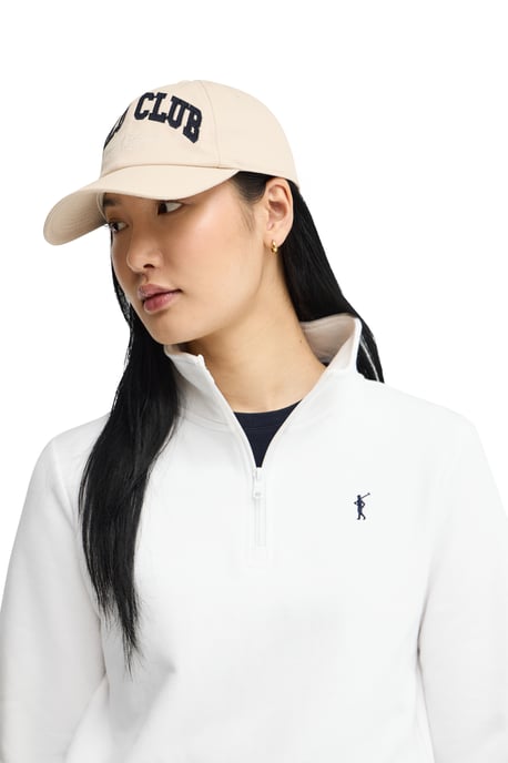 Sweatshirt weiß mit Zip-Kragen und Rigby Go Logo - Image 4