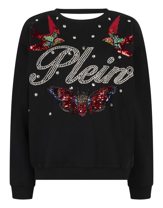 Open Back Sweatshirt Tattoo Strass - Image 1