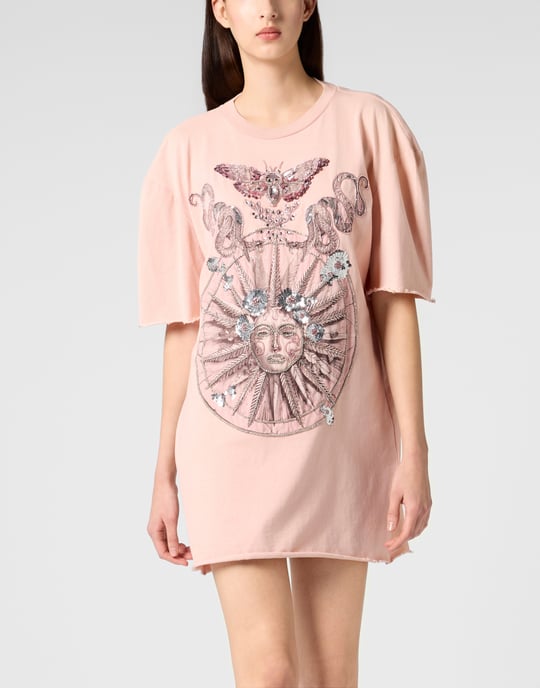 Open Back T-Shirt Dress Butterfly Tattoo - Image 2