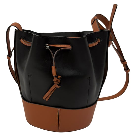 Loewe Small Balloon Bucket Bag aus schwarzem und braunem Leder - Image 4