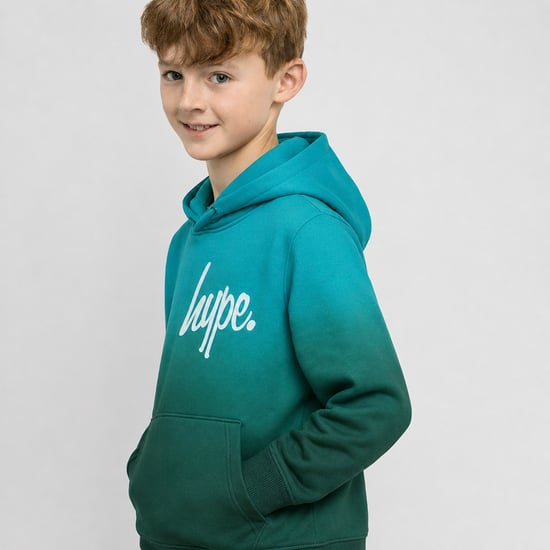 Türkis Ombre Jungen Hoodie Weiches Lässiges Kinder Sweatshirt Bequeme Passform - Image 4
