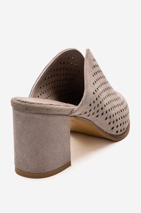 Toen Leder Blockabsatz Pantolette - Image 5