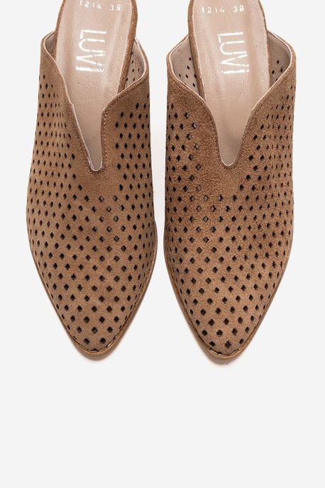 Toen Leder Blockabsatz Pantolette - Image 2